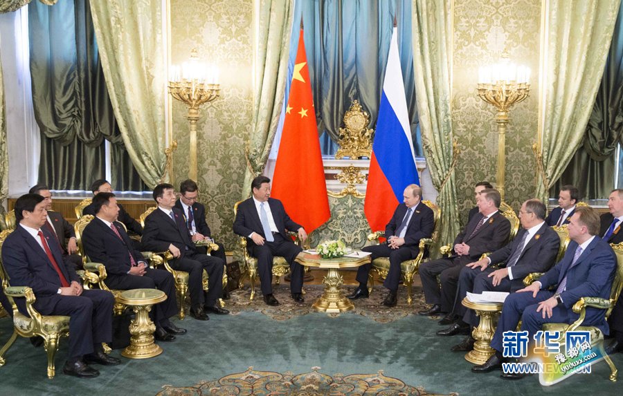 5月8日，国家主席习近平在莫斯科克里姆林宫同俄罗斯总统普京举行会谈。 新华社记者 马占成 摄
