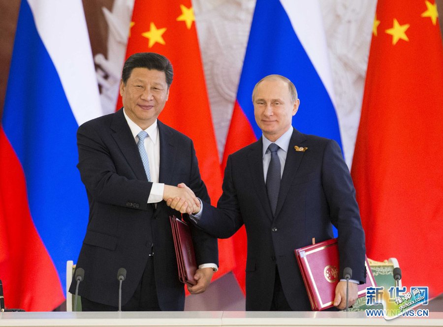 5月8日，国家主席习近平在莫斯科克里姆林宫同俄罗斯总统普京举行会谈。 新华社记者 马占成 摄
