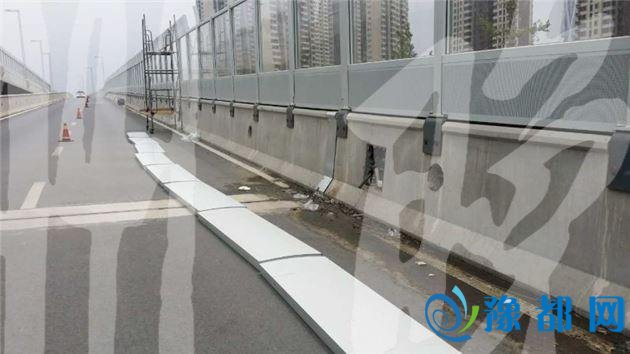 中州大道部分高架路段有施工 绕行桥下更方便