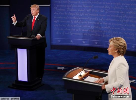 当地时间2016年10月19日，美国拉斯维加斯，2016美国总统大选第三场辩论也是最后一次辩论在美国内华达大学拉斯维加斯分校举行。。